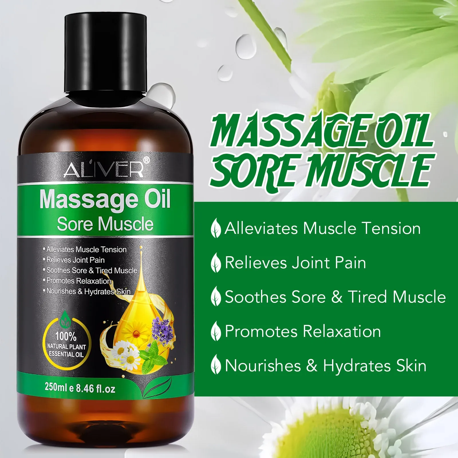 Aliver Massage Oil Sore Muscle-250ml e 8.46 fl.oz
