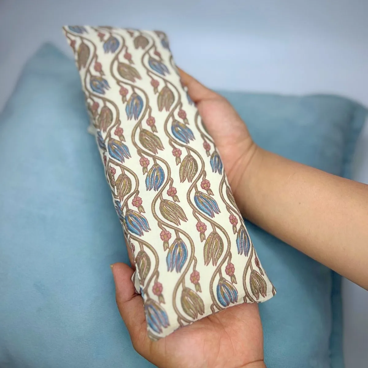 Eye Pillow | For Relaxation And Detox | Filled With Buckwheat Hull | Printed Beige
