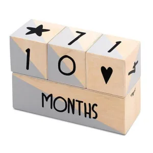 Jollein Milestone Blocks White Grey