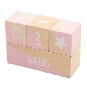 Jollein Milestone Blocks White Pink - Clearance