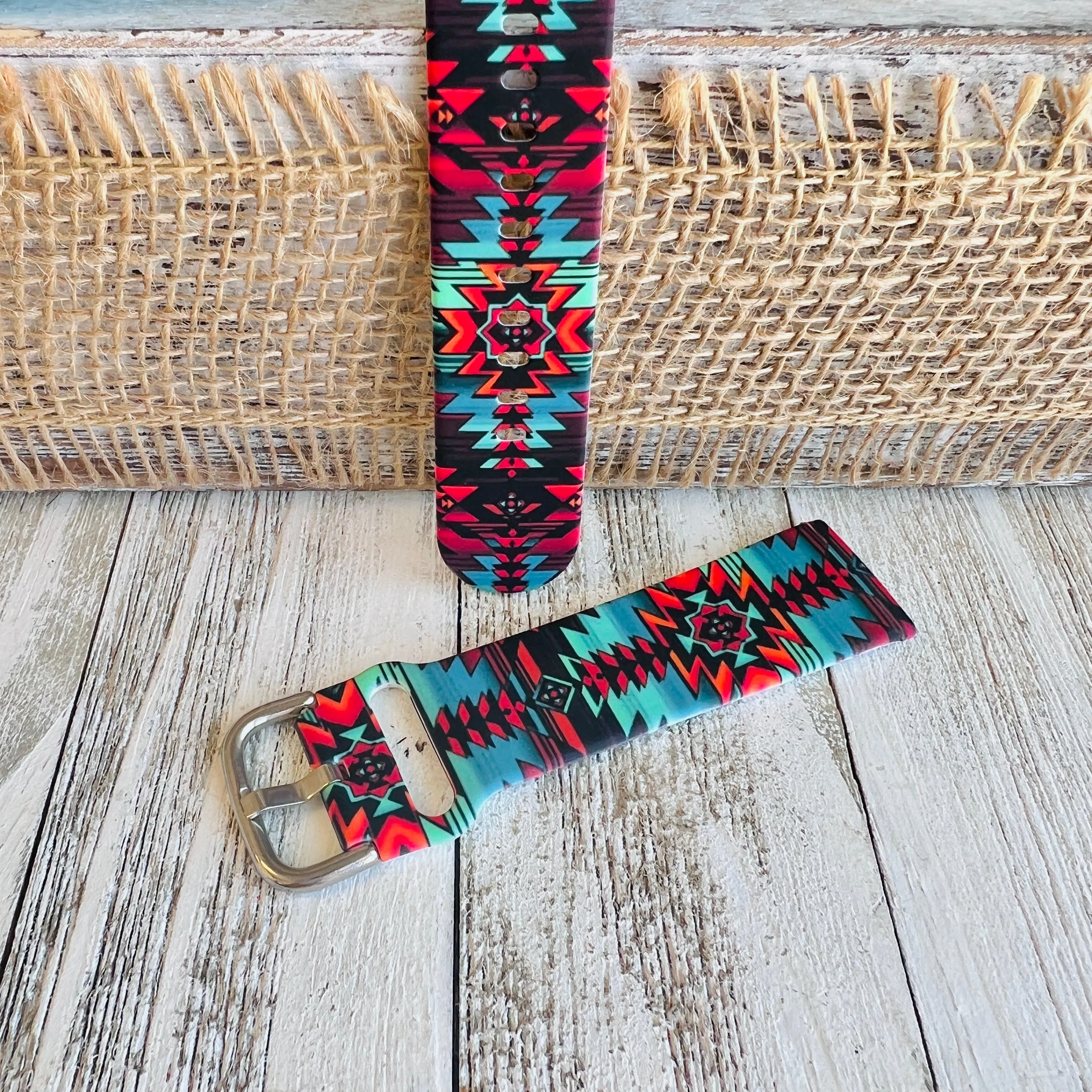 Western Boho-Aztec Print Silicone Band For Fitbit Versa 3/4/Sense